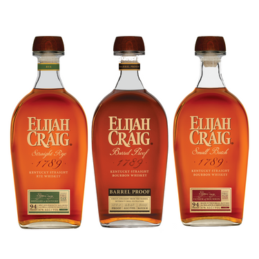 Elijah Craig Straight Rye, Barrel Proof and Small Batch Bourbon Bundle